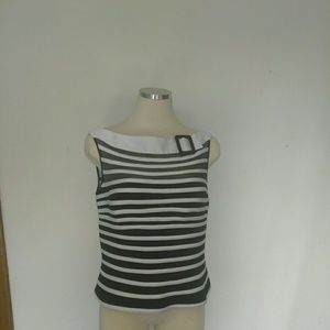Cashe mesh and spandex sleeveless top
